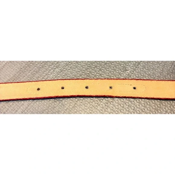 Christian Dior Red Woven Braided Leather Belt Medium Aniline Cowhide Vintage - Picture 3 of 10